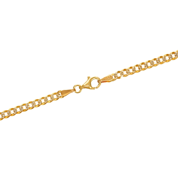 Kette, 14K, Gelb-/Weißgold, Panzer-