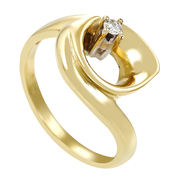 Diamantring, 14K, Gelbgold, Brillant