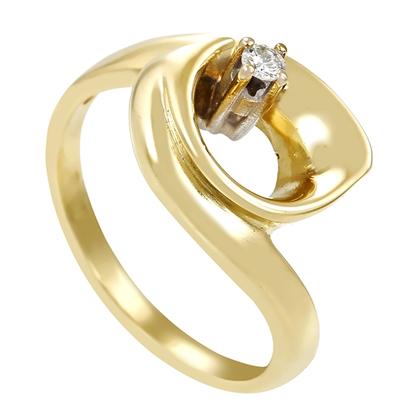 Diamantring, 14K, Gelbgold, Brillant