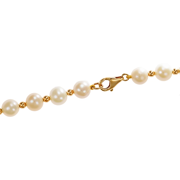 Perlenkette, 14K, Gelbgold, Perlen