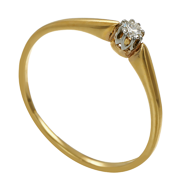 Diamantring, 14K, Gelb-/Weißgold, Brillant