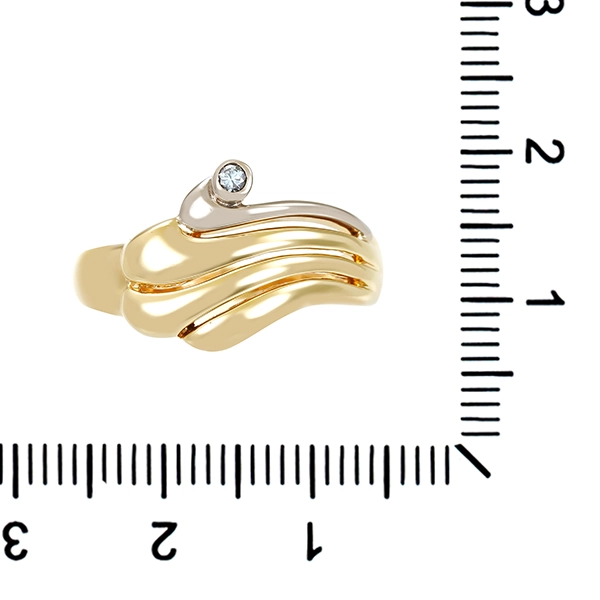 Diamantring, 14K, Gelb-/Weißgold, Brillant
