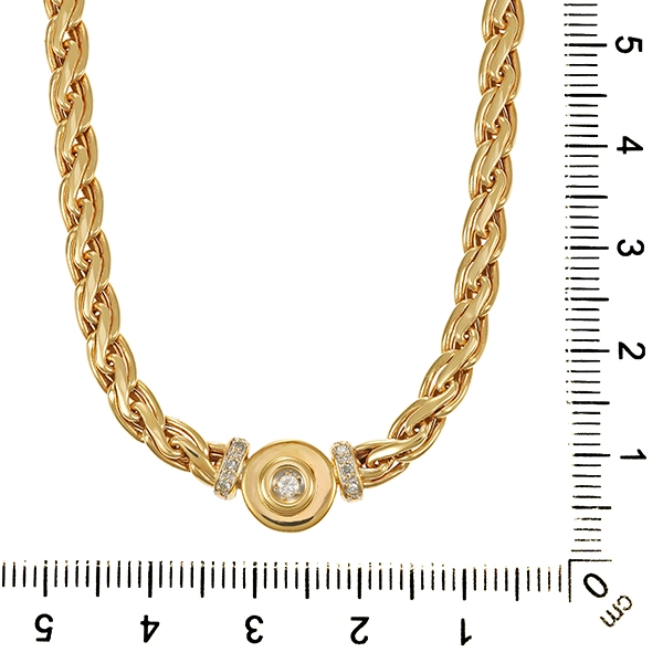 Collier, 18K, Gelb-/Weißgold, Brillant, Diamanten