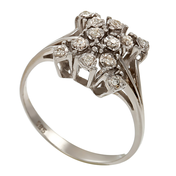 Diamantring, 14K, Weißgold, Diamanten