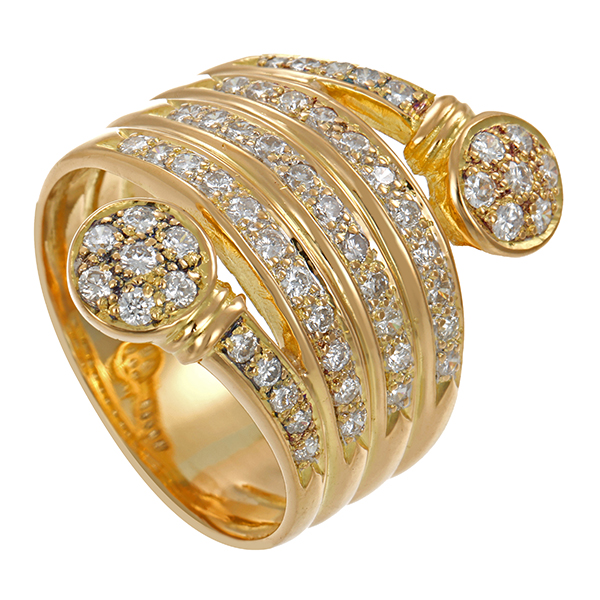 Diamantring, 18K, Gelbgold, Brillanten 1,00 ct