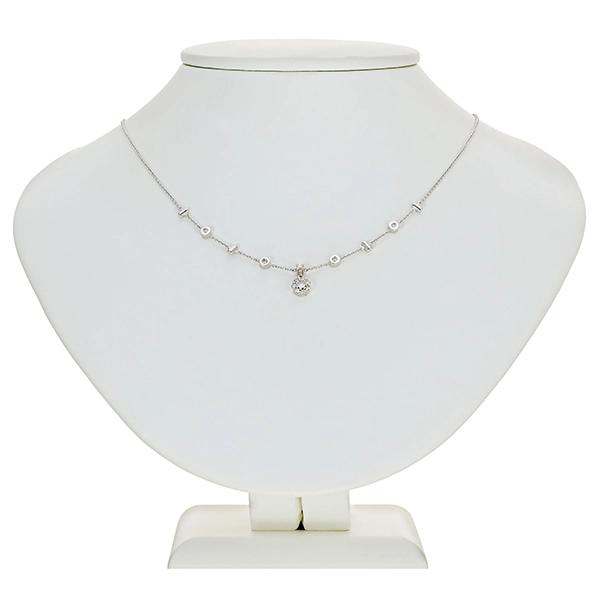 Collier, 14K, Weißgold, Brillanten