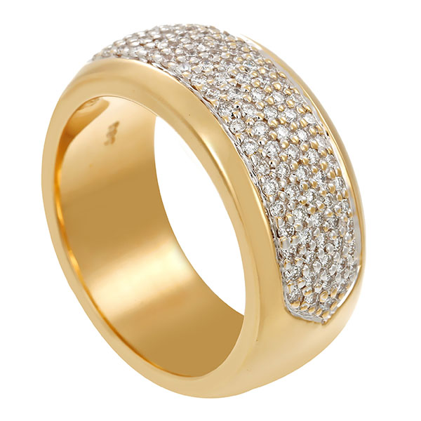 Ring, 14K, Gelb-/Weißgold, Brillanten