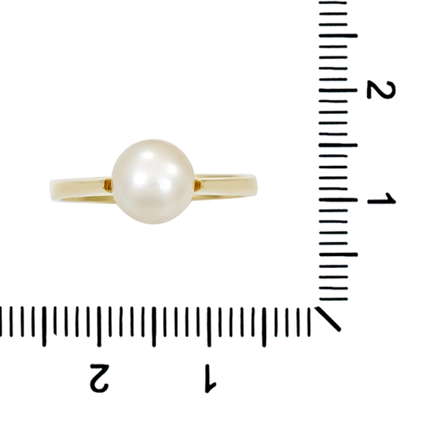 Ring, 14K, Gelbgold, Perle