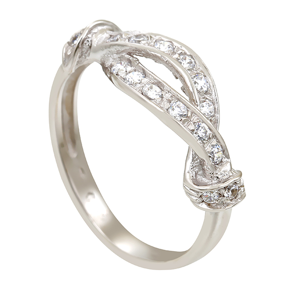 Ring, 18K, Weißgold, Zirkonia