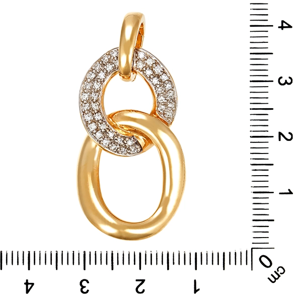 Anhänger, 14K, Gelb-/Weißgold, Brillanten