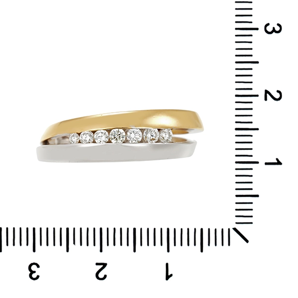 Diamantring, 18K, Gelb-/Weißgold, Brillant 0,30 ct