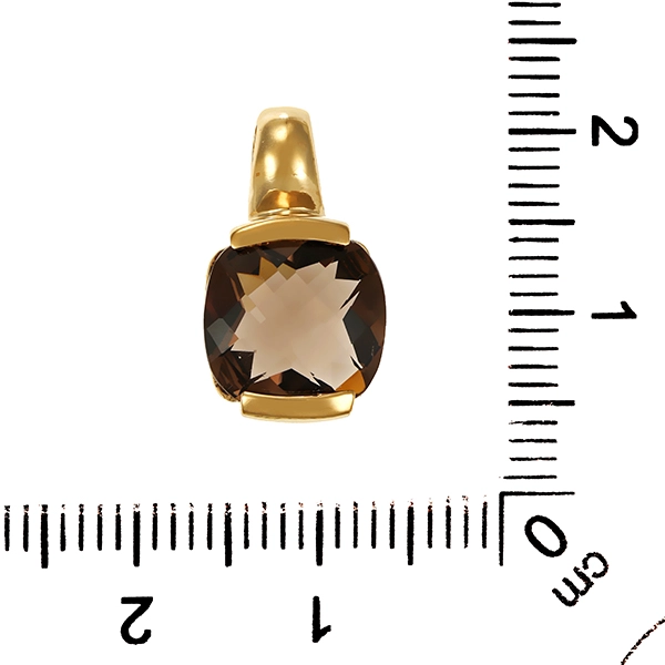 Anhänger, 9K, Gelbgold, Rauchquarz