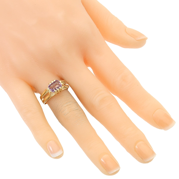 Ring, 14K, Gelbgold, Amethyst