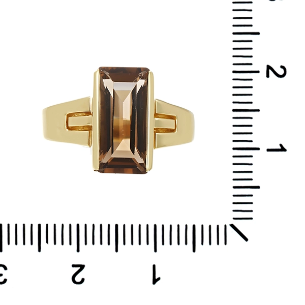 Ring, 14K, Gelbgold, Rauchquarz