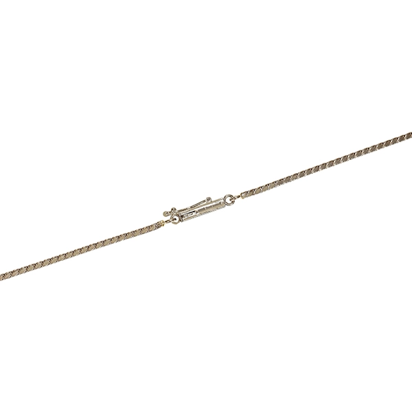 Collier, 14K, Weißgold, Perle , Diamanten