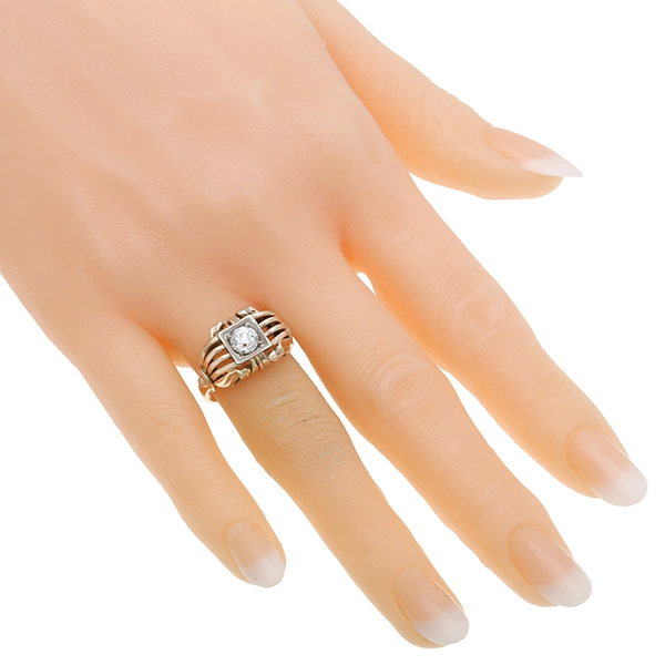 Damenring, 14K, Gelbgold, Diamant, U53