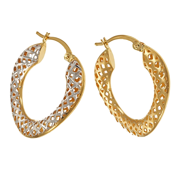 Creolen, 14K, Gelb-/Weißgold
