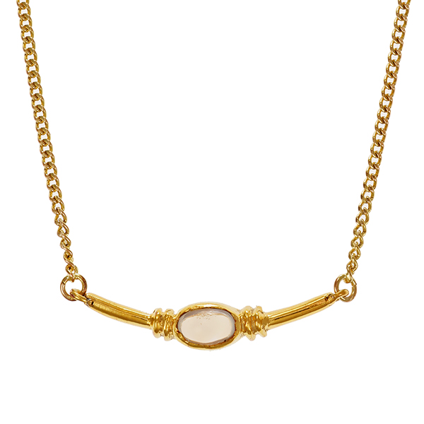 Collier, 8K, Gelbgold, Mondstein