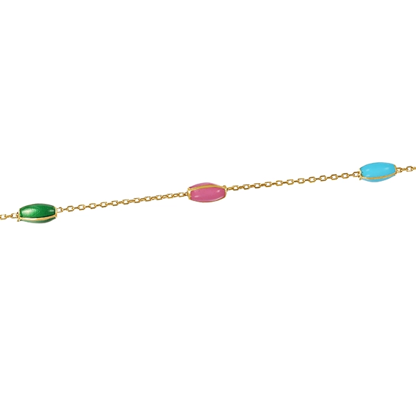 Armband, 14K, Gelbgold, Emaille
