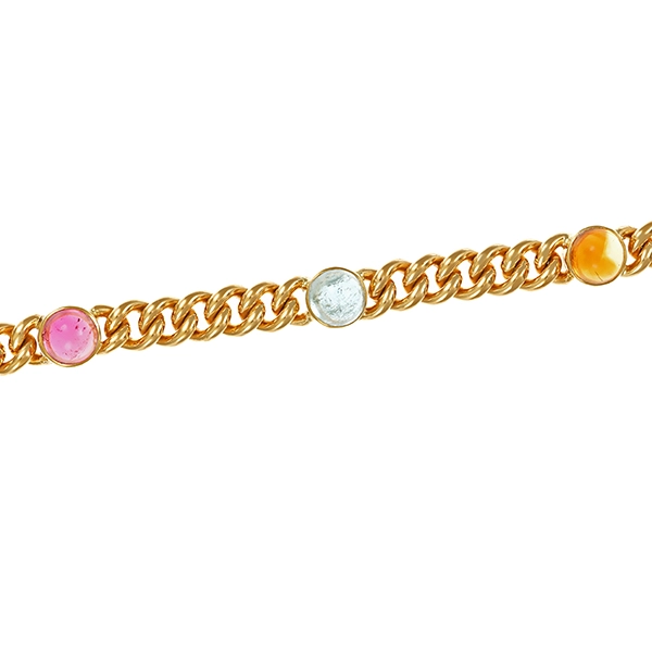 Armband, 18K, Gelbgold. Edelsteine, Panzer-