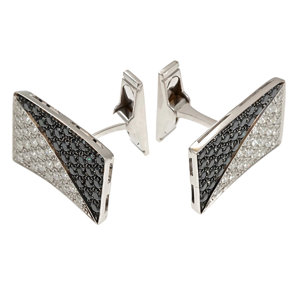 Manschettenknöpfe, 18K, Weißgold, Diamanten, Brillanten