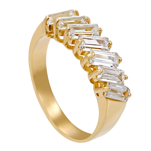 Ring, 14K, Gelbgold, Zirkonia