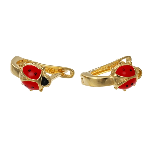 Ohrhänger, 18K, Gelbgold, Emaille