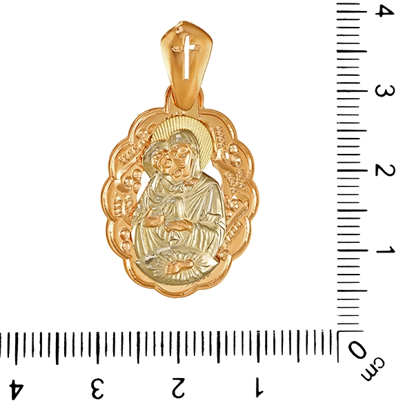 Anhänger 14K, Rot-/Gelb-/Weißgold, Maria