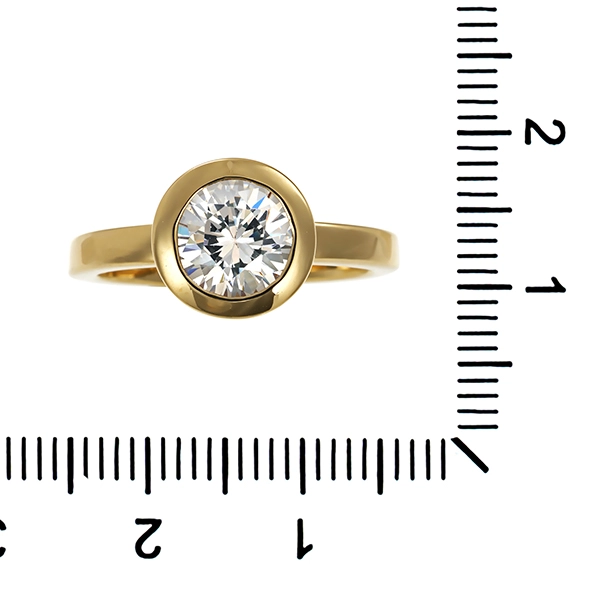 Ring, 14K, Gelbgold, Zirkonia