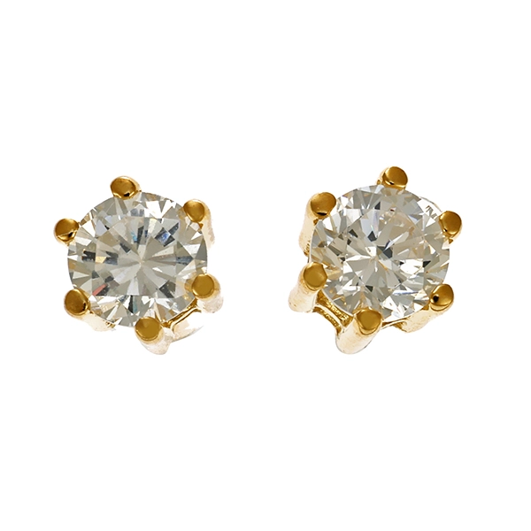 Ohrstecker, 14K, Gelbgold, Zirkonia