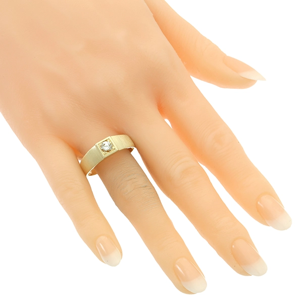 Herrenring, 14K, Gelbgold, Brillant