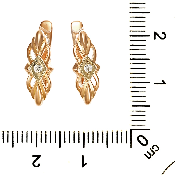 Ohrschmuck, 14K, Gelbgold, Zirkonia,