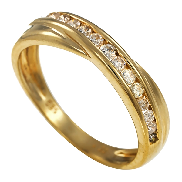 Ring, 14K, Gelbgold, Brillanten