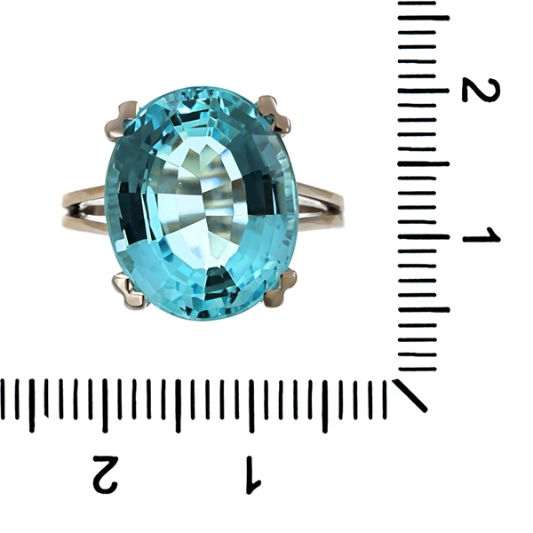 Ring, 18K, Weißgold, Blautopas