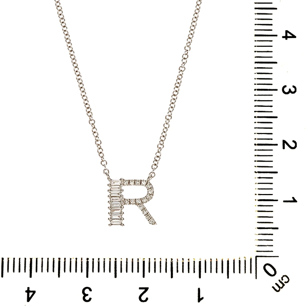 Collier, 14K, Weißgold, Diamant