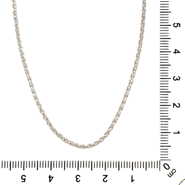 Collierkette, 18K, Weißgold, Fuchsschwanz-