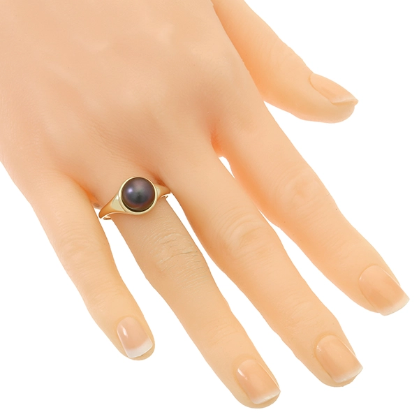 Ring, 14K, Gelbgold, Perle