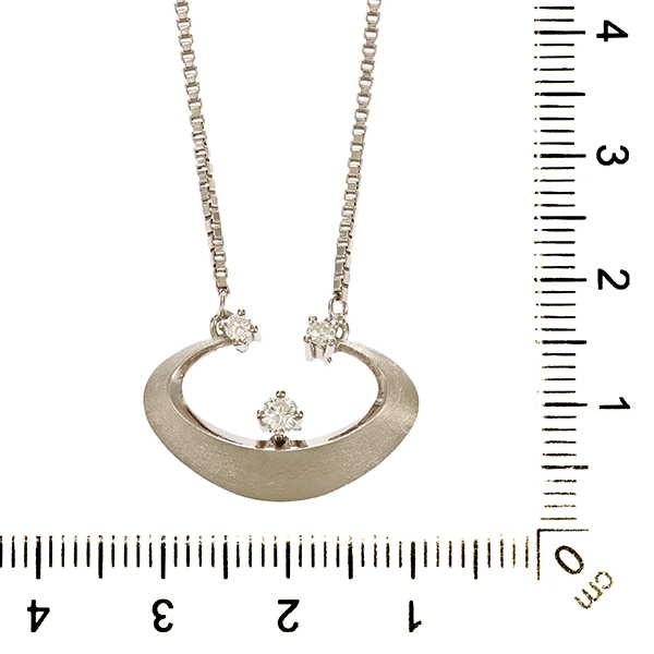 Collier, 14K, Weißgold, Brillanten