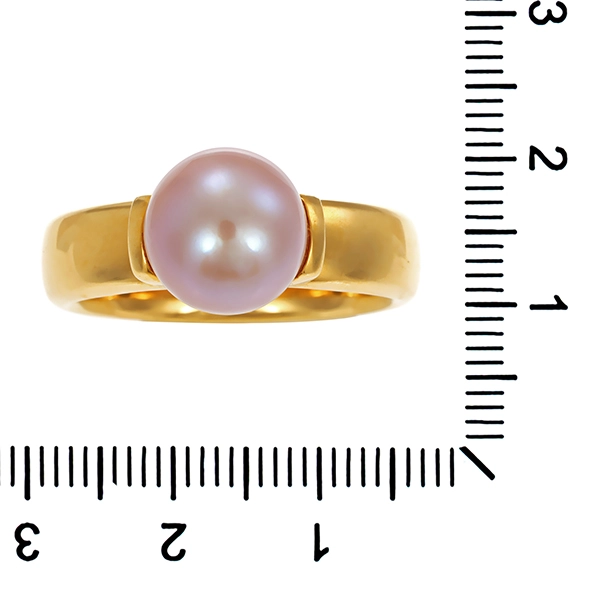 Ring, 18K, Gelbgold, Perle