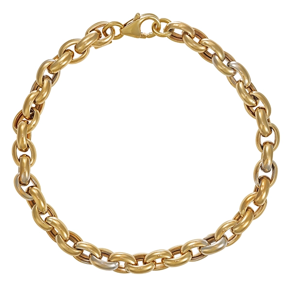 Armband, 8K, Gelb-/Weißgold, Anker-