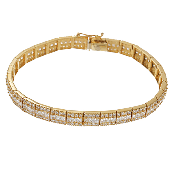 Armband, 14K, Gelbgold, Zirkonia