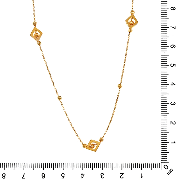 Collier, 21K, Gelbgold, Zirkonia