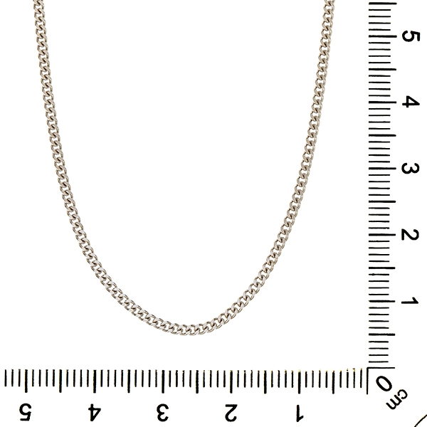 Collierkette, 14K, Weißgold, Panzer-