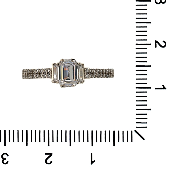 Ring, 14K, Weißgold, Zirkonia