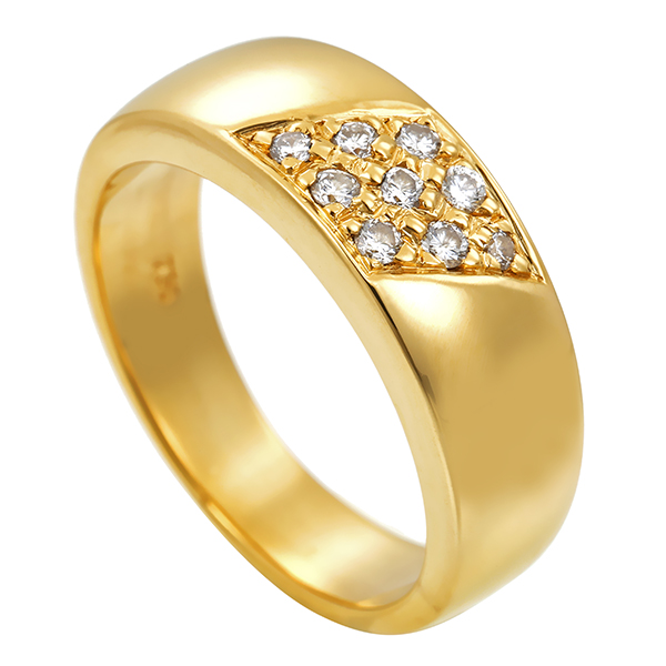 Diamantring, 14K, Gelbgold, Brillanten