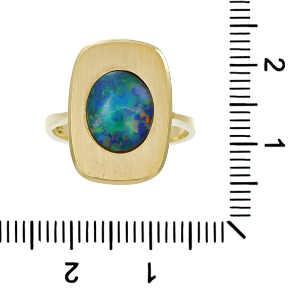 Ring, 14K, Gelbgold, synthetischer Opal