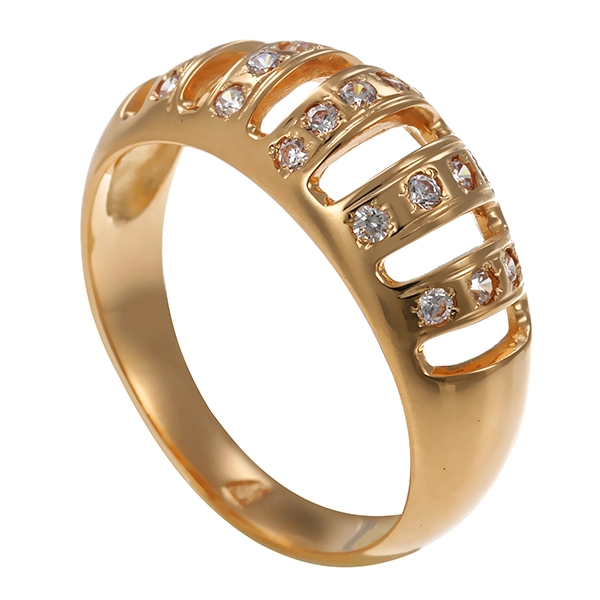 Ring, 14K, Gelbgold, Zirkonia