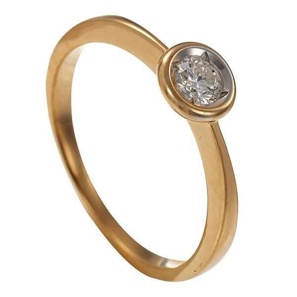 Brillantring, 14K, Gelb-/Weißgold, 0,25ct