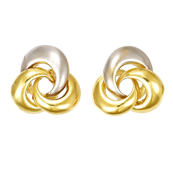 Ohrstecker, 14k, Gelbgold/Weißgold, Knoten