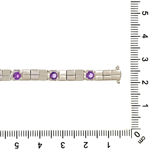 Armband, 18K, Weißgold, Amethyste, L20cm
